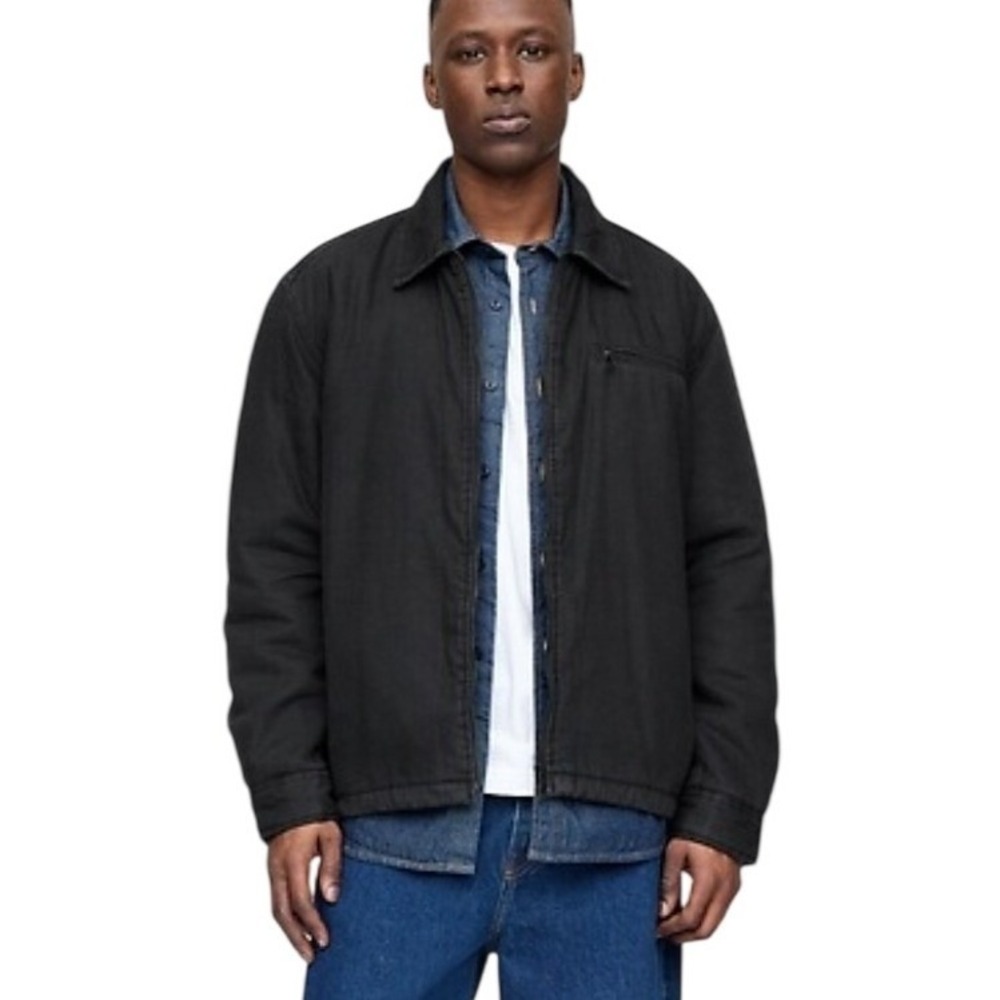 Gap Sherpa Lined Denim‎ Shirt Jacket NWT $120 Black Wash Men's Size L Utility